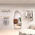 Espelho Orgânico Grande Corpo Inteiro 150x60cm OG-06 Com Moldura Alumínio Quarto Sala Decorativo PRETO