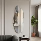 Espelho Organico Grande Decorativo 115x36cm Vidro Luxo Moderno para Banheiro Sala Quarto