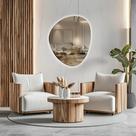 Espelho Organico Grande Decorativo 70x58 Vidro Luxo Moderno Lapidado Touch Screen Salas Quartos Banheiros Halls