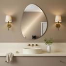 Espelho Organico Grande Decorativo Pisa 70x50cm LED GLASS Design Moderno Lapidado Vidro Luxo