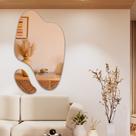 Espelho Orgânico Grande Elegânce Organico Decorativo Abstrato Futurista Kit Duas Peças