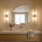 Espelho Organico Grande Milão Led Glass 70x50cm Design Moderno Lapidado Vidro Luxo