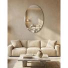 Espelho Organico Grande Roma Led Glass 70x50cm Design Moderno Lapidado Vidro Luxo