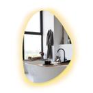 Espelho Orgânico Led Decorativo 51x35 Lapidado Sala Banheiro