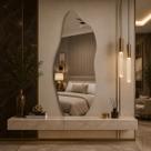 Espelho Orgânico Pinterest 110x50cm Grande Modelo Flame Retrô Decorativo Sala Quarto Banheiro Adnet