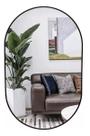 Espelho oval 70x50cm com moldura alumínio preto