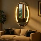 Espelho Oval 70x50cm Touch Led 3000k Avalon Reduna