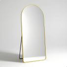 Espelho Oval com Base Reta Grande 170x70 Corpo Inteiro Suporte de Chão Moldura de metal