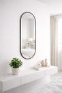 Espelho Oval com Moldura em Couro Prime Alto Padrão Decoração