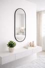 Espelho Oval de Parede com Moldura de Couro Design Moderno e Sofisticado