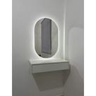 Espelho Oval Gigante 120x60 Corpo Inteiro LED Touch Jateado Na Borda Com Iluminação Decoração Chique