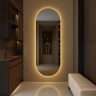 Espelho Oval Grande 150x40 Decoração Corpo Inteiro com LED - Luz fria e Luz quente