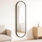 Espelho Oval Grande 150x50cm com Moldura Aluminio Corpo Inteiro para Quarto, Banheiro ou Sala