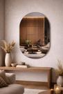 Espelho Oval Grande com LED Lapidado 70x50cm Decorativo Moderno Touch Screen Salas Quartos Banheiros Hall