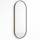 Espelho Oval Grande Corpo Inteiro 115X50 Com Moldura Alumínio Para Quarto Sala Decorativo
