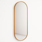 Espelho Oval Grande Corpo Inteiro 170X70cm Com Moldura Alumínio Para Quarto Sala Decorativo