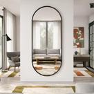Espelho Oval Grande Corpo Inteiro com Moldura 170x70 Decoração Elegante