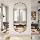 Espelho Oval Grande Corpo Inteiro com Moldura 170x70 Decoração Elegante
