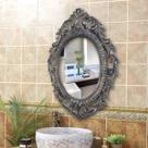 Espelho Oval Moldura Poliresina Design Francês 48 X 32