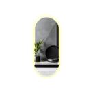 Espelho Oval Organico Com Led 50x80Cm Decoração Lapidado
