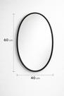 Espelho oval retrô com moldura preta