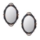 Espelho oval suspenso vintage Eaoundm 37x25cm (marrom, 2 unidades)