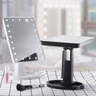 Espelho Para Maquiagem de Mesa Com 16 Luzes Led Camarim Portátil Penteadeira Estética
