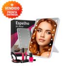Espelho Portátil de Mesa Com Luz LED Embutida Design Moderno Ideal Penteadeira Maquiagem e Cuidados