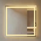 Espelho Quadrado 80x80cm LED Jateado Touch Screen Bivolt Branco Neutro