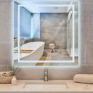 Espelho Quadrado Emoldurado Led Touch Luxo 70x70cm Mr-bh004 Alira Home