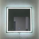 Espelho Quadrado Gigante Jateado Iluminado com Led Botao Touch + Fonte Decoração Camarim Maquiagem