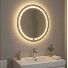 Espelho Redondo 50cm Iluminação Direta com 2 Leds Touch Reduna