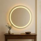 Espelho Redondo 50x50cm Jateado com LED Touch Branco Neutro