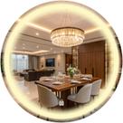 Espelho Redondo 60x60 com led decorativo mais pendurador