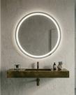Espelho Redondo 80x80cm Jateado com LED Touch Branco Neutro