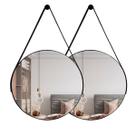 Espelho Redondo Adnet 40cm Kit com 2 com Alça e Suporte para Quarto Sala Banheiro Espelho Redondo Adnet 40cm Kit com 2 com Alça e Suporte para Quarto Sala Banheiro
