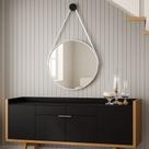 Espelho Redondo Adnet 60cm Decorativo com Alça e Suporte para Quarto Banheiro Sala Espelho Redondo Adnet 60cm Decorativo com Alça e Suporte para Quarto Banheiro Sala