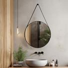 Espelho Redondo com Alça 50cm Modelo Adnet com Suporte para Lavabo Escritório Quarto Espelho Redondo com Alça 50cm Modelo Adnet com Suporte para Lavabo Escritório Quarto