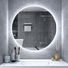 Espelho Redondo Com Led Frio Decorativo De Banheiro E Sala Corpo Inteiro Demoglass