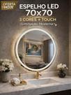 Espelho Redondo com LED Jateado Touch 70X70 PREMIUM 3 Cores - Uso Bilvot Espelho Redondo com LED Jateado Touch 70X70 PREMIUM 3 Cores - Uso Bilvot