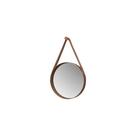 Espelho Redondo Decorativo 50 cm Com Alça Catania Castanho Espelho Redondo Decorativo 50 cm Com Alça Catania Castanho
