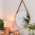 Espelho Redondo Decorativo Adnet Cores Rose , Marrom , Preto ou Dourado com Alça. 33cm