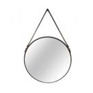 Espelho Redondo Decorativo Luxo Metal Preto 45CM 7292