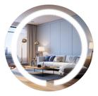 Espelho Redondo Grande 70cm Iluminado Led Touch Luxo Premium -