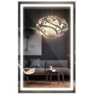 Espelho Retangular 40x60cm Jateado com LED Lapidado Branco Frio Vertical