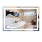 Espelho Retangular 40x60cm Jateado com LED Lapidado Branco Quente Horizontal Espelho Retangular 40x60cm Jateado com LED Lapidado Branco Quente Horizontal