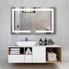 Espelho Retangular 50cm X 70cm Iluminado Touch Screen Led 3 Cores Reduna