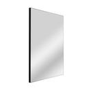 Espelho retangular 80x90cm moldura em couro preto lyo