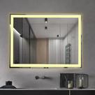 Espelho Retangular 90x70cm Jateado com LED Touch Branco Neutro Horizontal
