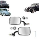 Espelho Retrovisor Fusca Mexicano Preto Lente Prata Metal